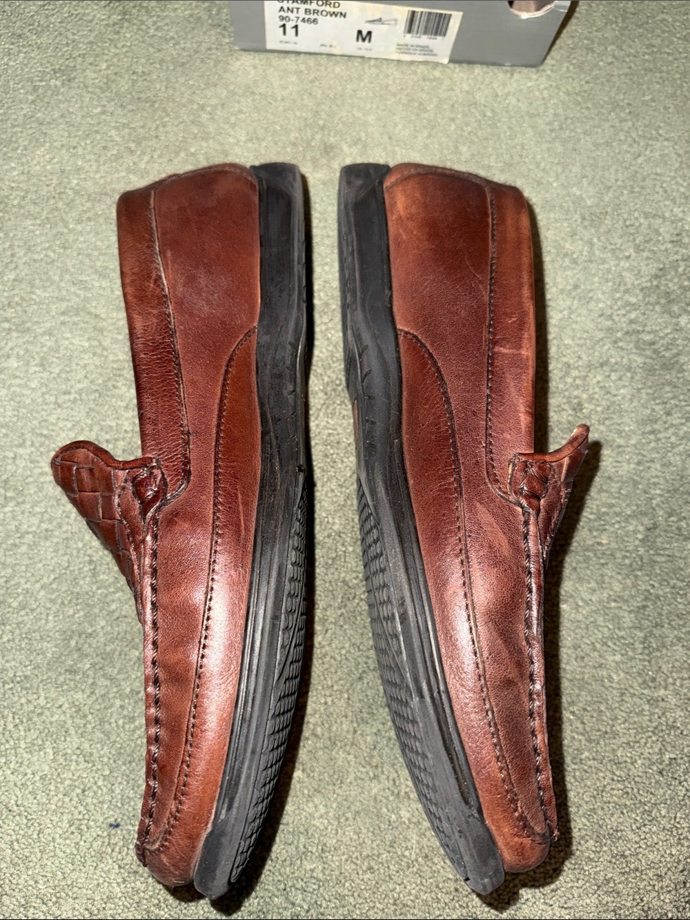 Dockers Brown Woven Leather Slip-On Loafers - Picture 4 of 8